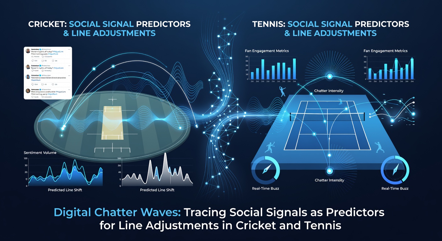 Tennis player on court with overlaid social media sentiment heatmaps and live odds movement charts during a Grand Slam match