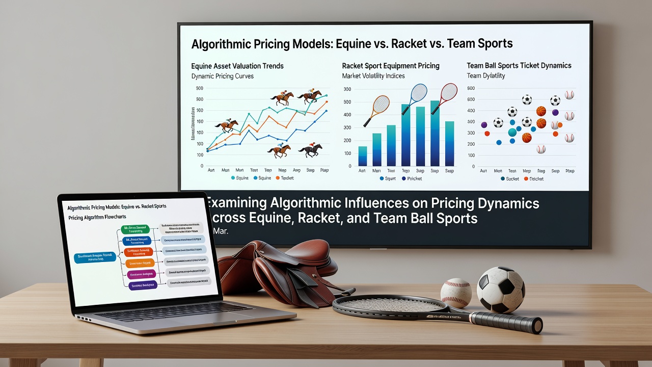 Comparative charts displaying pricing volatility patterns in equine, racket, and team ball sports under algorithmic management