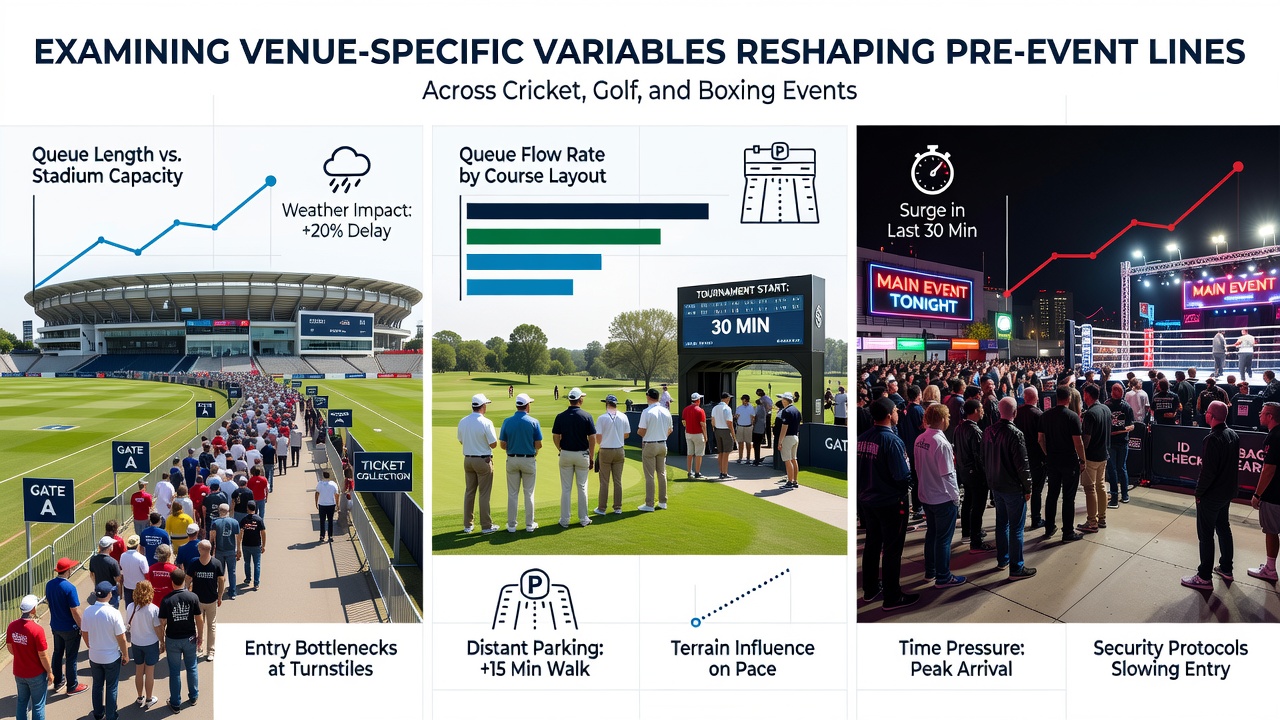 Venue layout and conditions at a major cricket ground influencing pre-event betting markets
