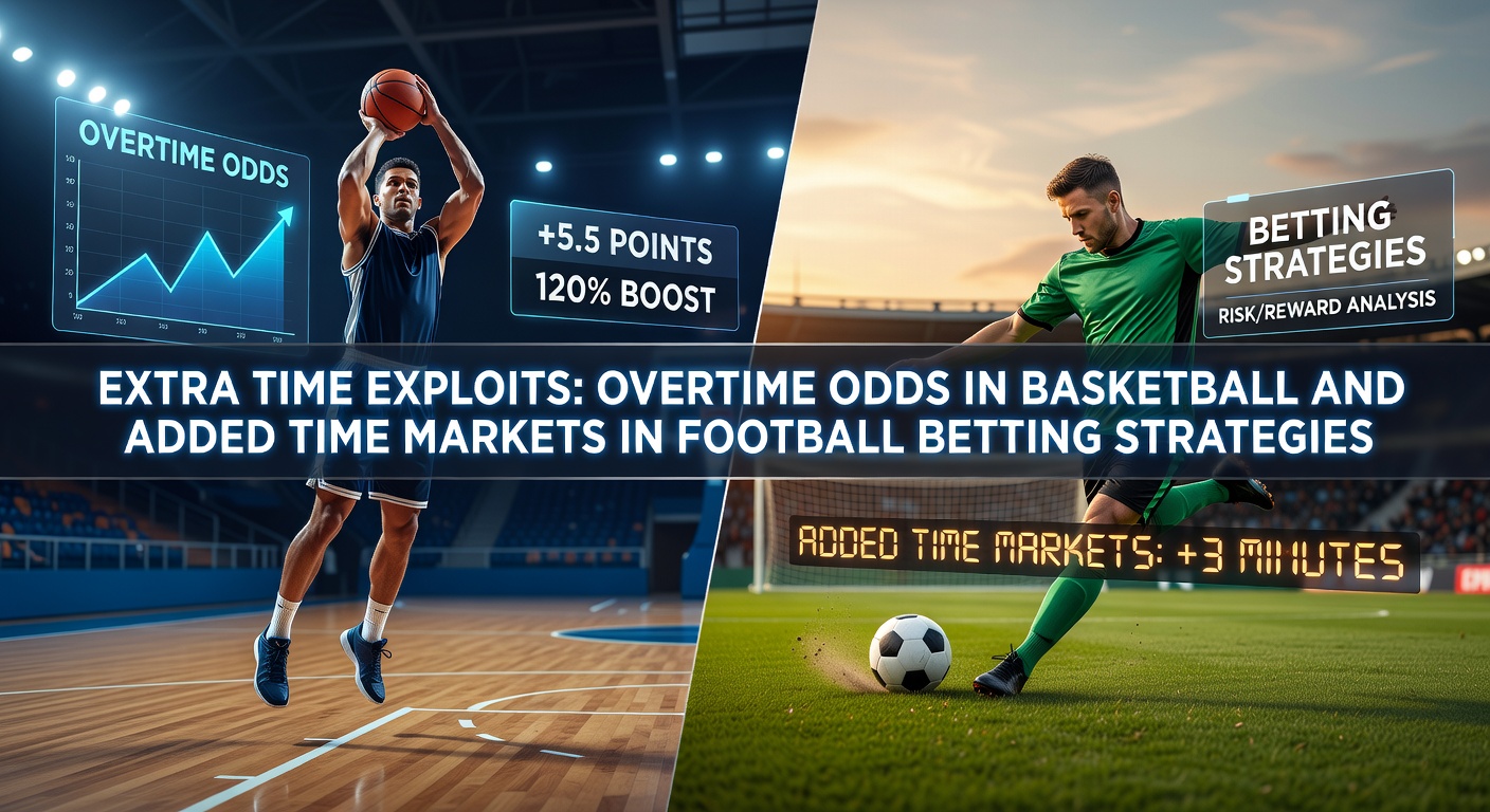 Basketball players in overtime action on the court with a close scoreboard, highlighting high-stakes betting moments