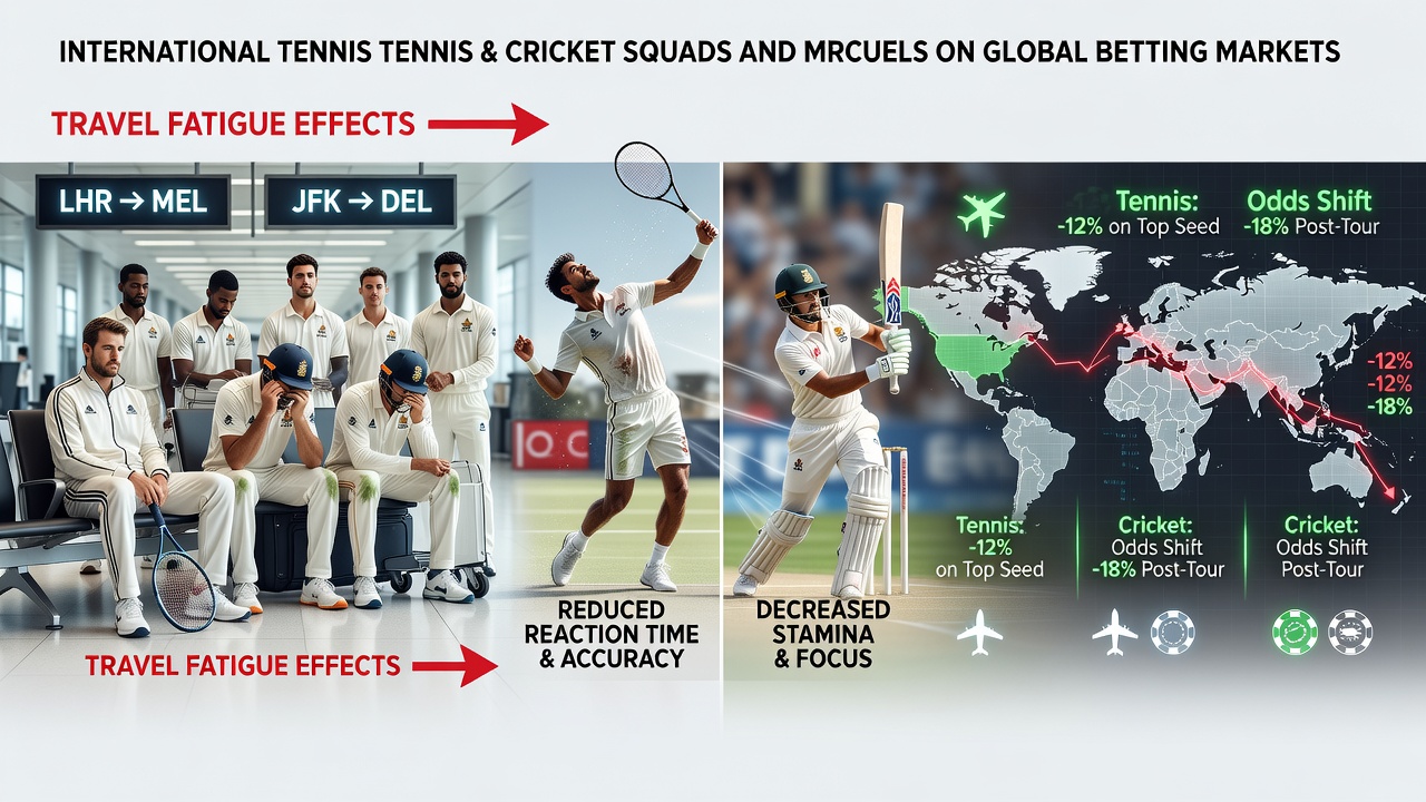 International tennis and cricket teams navigating long-haul flights and their impact on performance metrics tracked by betting markets