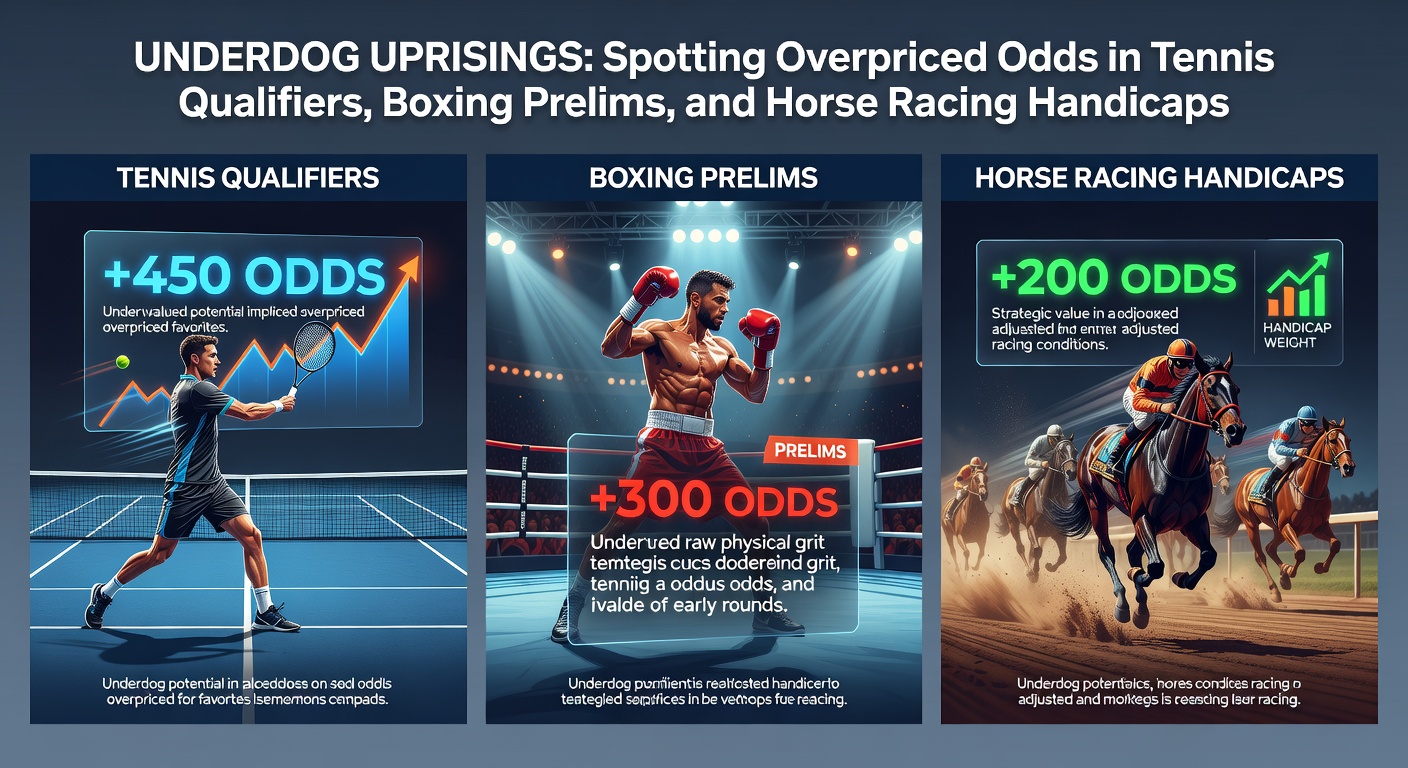 A tennis player in qualifiers serving intensely under stadium lights, highlighting the high-stakes underdog moments