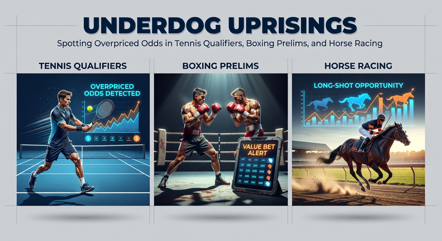 Boxing prelim fighters exchanging punches in a dimly lit arena, capturing the raw intensity of undercard battles