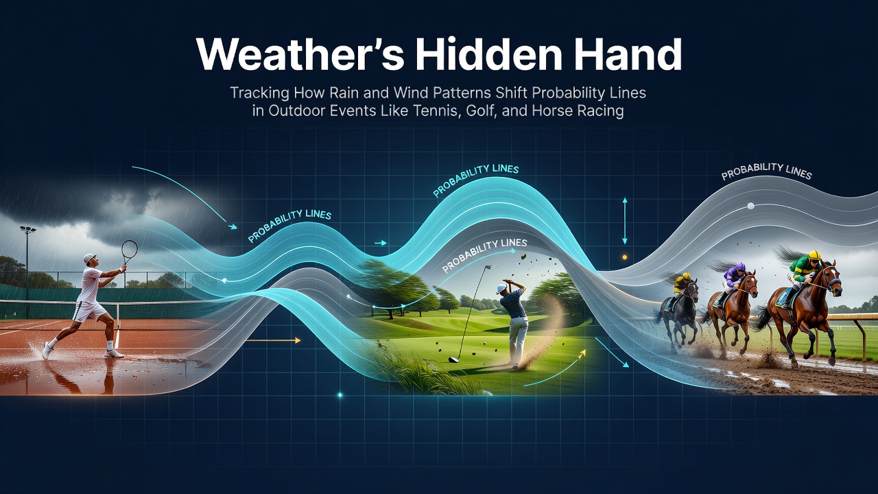 Weather patterns affecting outdoor sports events including tennis courts, golf courses, and horse racing tracks